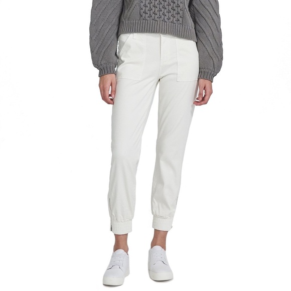 J Brand Arkin Zip Ankle White Joggers - Picture 1 of 11